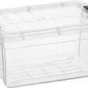 Superio Clear Storage Box with Lid, 1.85 Quart Plastic Container Bins for Organizing, Stackable Crates, BPA Free, Non Toxic, Odor Free, Organizers for Home, Office, School, and Dorm, Pack Of 4