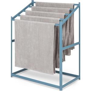 Coast Modern Pool Towel Rack  Choose Your Color - Outdoor & Indoor 5 Beach Towel PVC Drying Rack (Stone Blue)