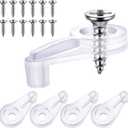 Blulu 20 Pack Mirror Holder Clips for 6 mm in (6/25) Glass Mirror Hanging Kit for Wall Mounting Hanging Retainer Fasteners with Screw and Anchors for Fixing Cabinet Door(Practical Style)