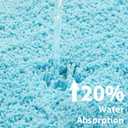 Disolla Toilet Rug U Shaped 23x24 Machine Washable Non Slip Toilet Floor Mat Soft Plush Contour Rug for Bathroom Floor, Sky Blue