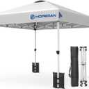 Hoperan 10x10 FT Pop Up Canopy Tent, Portable Outdoor Commercial Shelter | Heavy Duty Frame, 1-Button Push Easy Set Up, 3-Height Adjustable, Great for Sports Events, Market & Outdoor Gatherings