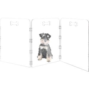 Acrylic Dog Playpen for House 3 Panels 60" W x 24" H Pre-Assembled Foldable Clear Dog Gate Indoor with Handles, Free-Standing Pet Fence for Doorways Dog Pen for Small Dogs Puppy Cat Rabbit