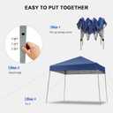 Canopy Tent, 10x10 Outdoor Canopies Slant Legs with Carrying Bag, Canopy Tent Sun Shade for Beach, Deck, Backyard, Garden, Patio (Blue), 11 feet