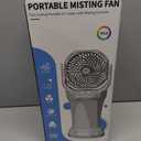 30000mAh Misting Fan Portable Battery Powered Fan with 2L Water Tank,Portable Mist Cooling Fans for Outdoor Camping Tent-120Auto Oscillating,4 Wind Speeds & Spray Modes,RGB Light Gray-Green