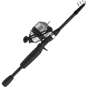 Zebco 33 Spincast Reel and Telescopic Fishing Rod Combo, Extendable 22.5-Inch to 6-Foot E-Glass Fishing Pole, Size 30 Reel, Quickset Anti-Reverse Fishing Reel with Bite Alert, Silver/Black
