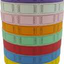 DNB 16000 Pcs Raffle Tickets - 8 Color Set of 2000 Pcs 2 x 1 Inch Single Roll Consecutively Numbered Blank Tickets - Pink/Red/White/Green/Blue/Yellow/Orange/Purple
