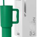 Simple Modern 40 oz Trek Tumbler with Handle and Straw Lid | Cup Holder Friendly Insulated Stainless Steel Travel Mug | Kelly Green