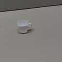 Amyhill Mini Disposable Tea Cups with Handle, 2oz Hard Plastic Coffee Mug Bulk Plastic Square Disposable Espresso Cups for Wedding Tea Party Catering Dessert Sampling(White,50 Pcs)