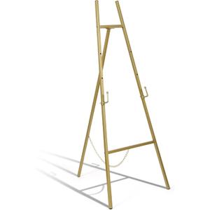 ARTASY 50" Gold Easel Stand for Wedding Signs, Posters, Portable Artist Easel for Painting Canvas, Large Display Easel for Home and Office