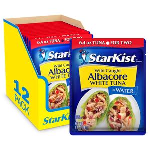 4 x StarKist Wild Caught Albacore White Tuna in Water, 6.4oz Pouch, 1-Pack (EXP 12/10/28)