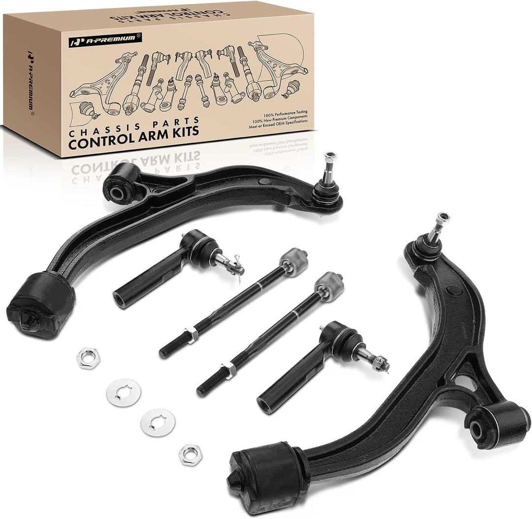 A-Premium 6Pcs Suspension Kit | Lower Control Arm, Inner Outer Tie Rod End, Fits Dodge Grand Caravan 2005-2007, Caravan 2005-2007, Chrysler Town & Country