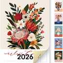 2026 Calendar, Monthly Wall Calendar 2026 from January to December 202612-Month A4 Size 8.3" x 11.7", Spiral Hanging with Twin-Wire Binding, Perfect for Home or Office, Vintage Floral Vase