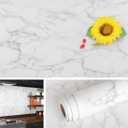 Livelynine 36 x197 Wide Thick White Marble Contact Paper for Countertops Peel and Stick Waterproof Wallpaper for Kitchen Counter Top Covers Self Adhesive Vinyl Countertop Wrap Desk Table Stickers