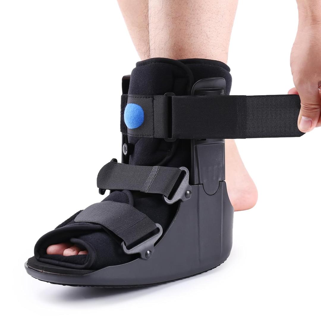 Inflatable Walking Boot, Air Cam Walker Fracture Boot Orthopaedic boot for Sprained Ankle, Short Air Walker Brace for Broken Foot Achilles Tendon Injury Black (Medium)