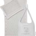 UNMERA Acupressure Mat and Pillow Set,Natural Eco Linen & Coconut Fiber Filling,for Back/Neck Pain Relief, Sciatic, Headache and Muscle Relaxation, Comes with Carrying Bag (Xl-3- Piece Set- Linen Grey)