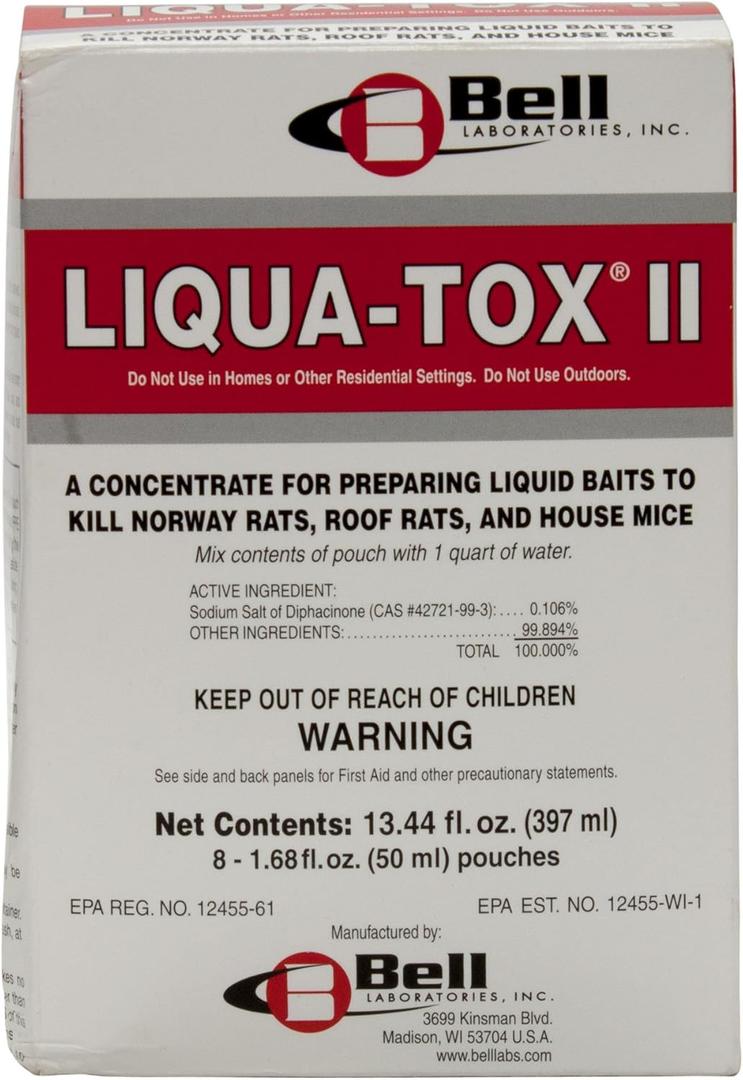 Bell Labs Liqua-Tox II (1.7oz Packet, 8 Packets per Pouch, 4 Pouches per Case) Full Case