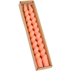 Creative Co-Op 2-Piece Unscented Twisted Taper Candles in Box, Pink