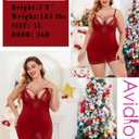 Avidllove Women Chemises Lingerie Lace Babydoll lingerie Sexy Teddy V Neck Sleepwear (Red, L)