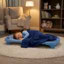 Angeles SpaceLine Daycare Cots for Kids, Kids Toddler Stackable Sleeping Cot for Preschool and Classroom, Toddler Size, Single, Wedgewood Blue