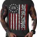 Mainfini Men American Flag Tank Top Muscle Graphic Gym Workout USA Sleeveless Tee Shirts (S-3XL) (S)