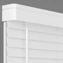 2 Inch Cordless Faux Wood Blind with Contemporary Valance - 72" W x 48" L - White, Over 900 Custom Sizes Starting at 19.97, Smooth Room Darkening Slats for Interior Windows by Lumino
