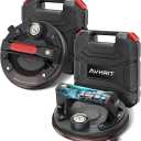 Avhrit Electric Glass Suction Cups, 2 Pack 8" Vacuum Suction Cups Heavy Duty for Lifting Large Glass, 500lbs Load Capacity, Rechargeable Glass Lifter for Windshield, Window, Granite, Tile Lifting