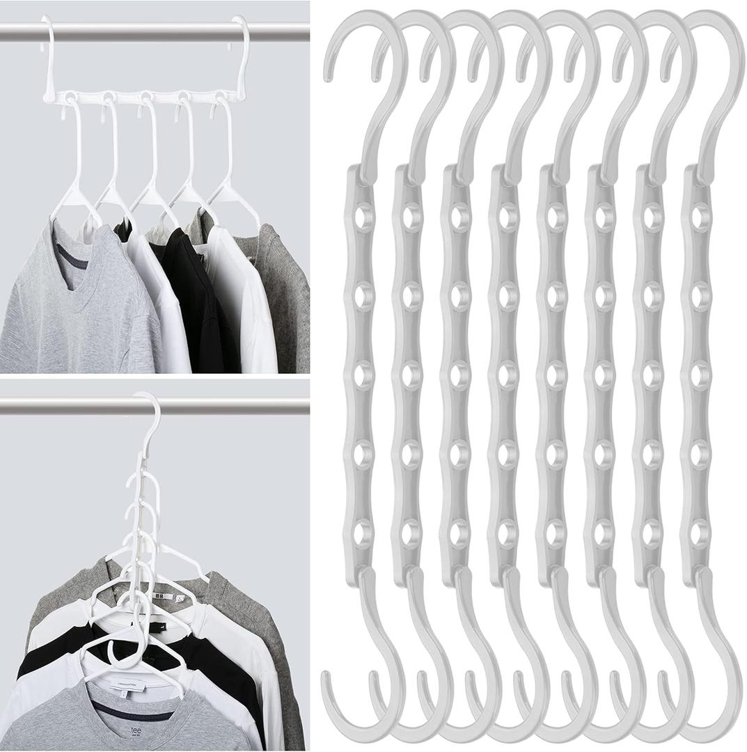 Mr. Pen Space Saving Hangers - 8 Pack White Space Saver Shirt Hangers, Clothes Organizer