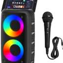 Portable Bluetooth Speaker,Karaoke Machine for Adults and Kids,with Lights Loud Big Bluetooth Speaker,Rechargeable Dj/PA Speaker System with TF Card,AUX in,REC,TWS for Outdoor Sport Home Party