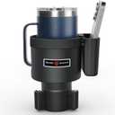 Seven Sparta Cup Holder Expander with Phone Holder & Cable Access, 3-in-1 Car Organizer, Side Storage Box for Phone/Cards, Compatible with Yeti, Owala, Hydro Flasks & Large Bottles Mugs in 3.4"-3.8" (Medium)