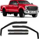 Voron Glass in-Channel Extra Durable Rain Guards for Ford F250 to F550 Super Duty 2017-2022 Crew Cab, Window Deflectors, Vent Window Visors, 4 Pieces - 200289