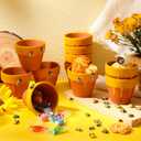 Yungyan 24 Pack Mini Honey Bee Pots with Bee Charms for Cupcake Planter Ceramic Honey Jars for Baby Shower Guests Wedding 1st Birthday Party Favors (Classic Style)