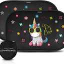 CARAMAZ Car Window Shade for Baby with Certified UV-Protection 2 Pack - 20"x12" (Unicorn)