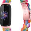 Resin Watch Band Compatible with Fitbit Inspire 3, Lightweight Adjustable Fashion Bracelet Wristband Replacement for Women Men with Stainless Metal Buckle