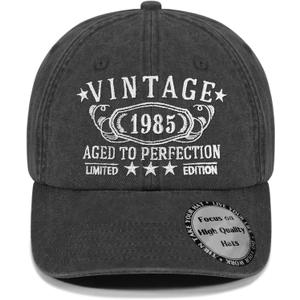 Birthday Gifts for Men Women, Personalized 30th - 100th Birthday Gifts, 1926-1996 Vintage Hat (Black)