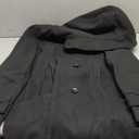 Tanming Women's Warm Double Breasted Wool Pea Coat Trench Coat Jacket with Hood (Large, Black)