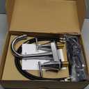 Bathroom Faucets for Sink 3 Hole, Hurran 4 inch Chrome Bathroom Sink Faucet with Pop-up Drain and Supply Hoses, Stainless Steel Lead-Free Centerset Utility Faucet for Vanity RV, 2 Pack