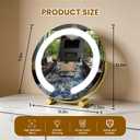 Vanity Mirror with Lights, 12" LED Makeup Mirror, HD Professional Mirror, Smart Touch with 3-Color Lighting, Dimmable, 360 Rotation, Lighted Up for Makeup Desk, Bedroom (Gold)