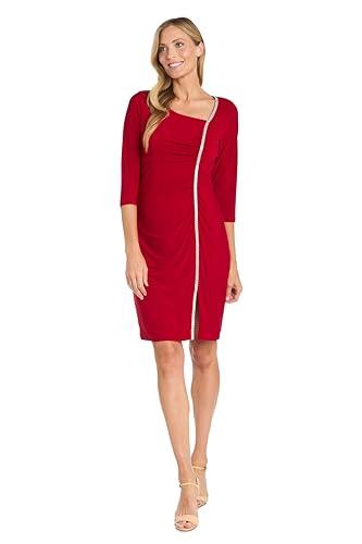 R&M Richards Women's Glimmer Asymmetry Dress, Red.14 R&M Richards Women's Glimmer Asymmetry Dress, Red.14