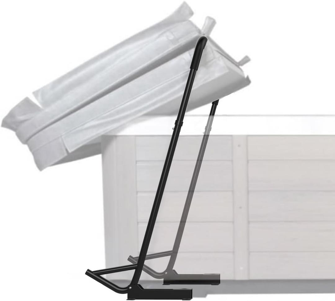Spa Cover Lift, Under Mount Hot Tub Cover Lift Removal System Reinforced Bracket with 2 Top Mount Foam Cover, fits Most Hot Tub Sizes Spa Cover Lifts