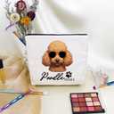 2 x Livel lhood Poodle Mom Makeup Bag Canvas Organizer Bag Toiletry Zipper Pouch Adorable Sunglasses Poodle Cosmetic Bag Present for Poodle Lovers Poodle Mom Women