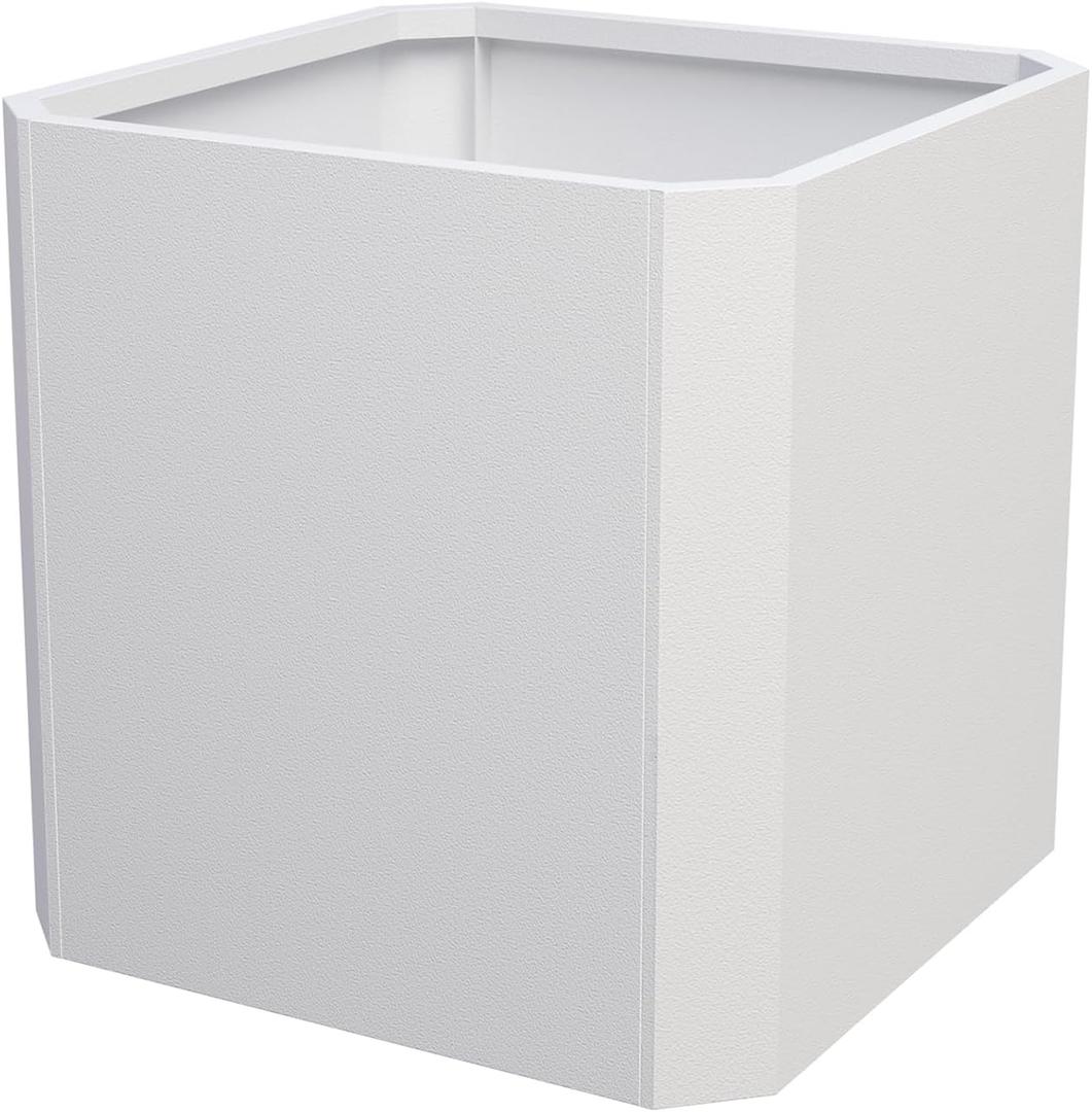 Steel Planter Box-26"x26"x26"-Large Square Planter Box-Outdoor Indoor-White Metal Planter Box Cube Steel Planters Heavy Duty Commercial Residential for Porch Patio Home Garden Hotel, 26"Lx26"Wx26"H