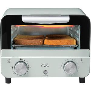 COOK WITH COLOR Mini Toaster Oven: 600W Power, Precision Timer, Auto Shutoff, and Culinary Delights Up To 450 Degrees, Sage