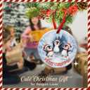 2 x Penguin Celebrate Christmas Ornament 2025  Funny Penguin Family Ornament, Snowflake Winter Holiday Tree Decoration  Xmas Tree Hanging Decor, Mery Ideas for Family, Friends
