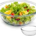 6.5 Quart Large Glass Mixing Bowls, Clear Glass Salad Bowls for Cooking, Salad Mixing, Fruit Bread Storage, Dishwasher, Microwave and Freezer