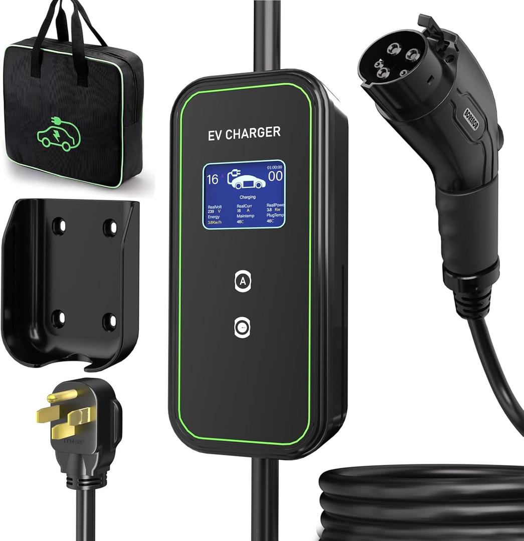40Amp Level 2 Electric Vehicle Charger, 21FT Portable Charging Cable, 240V Electric Car Charger with NEMA 14-50 Plug for J1772 EVs