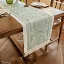 Table Runners 63 Inches,Waterproof Boho Table Runner with Tassel Fringe,Table Runner for Party Coffee Table (14"x63"Table Length 29"-42")
