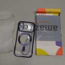 Meifigno Designed for iPhone 17 Pro Case 6.3", [Glitter Card & Wrist Strap][Compatible with MagSafe][2X HD Screen Protectors] Surround Raised Lens Protection for 17 Pro Phone Case for Women, Deep Blue