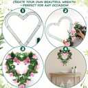 Fovths 6 Pack Heart Wreath Frame 16 Inch Dark Green Heart Shaped Metal Wreath Garland Wire Flower Wreaths for Valentine's Day, DIY Crafts, Wedding Party, Home Ceremony Decoration