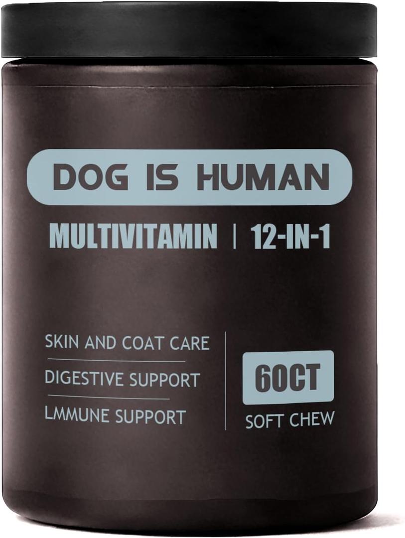 Dog Is Human Multivitamin for Dogs,Pet Vitamins Chews Supplements for Skin and Hair,60 Counts