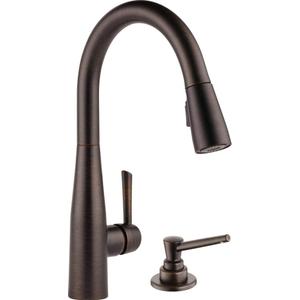 Delta Faucet Essa Pull Down Kitchen Faucet with Soap Dispenser, Kitchen Sink Faucet Oil Rubbed Bronze, Magnetic Docking Spray Head, Delta Kitchen Faucet Pull Down, Venetian Bronze